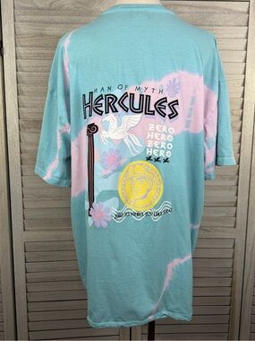 DISNEY X SKINNY DIP Oversized Hercules Tie Dye T-Shirt Pink/Blue-Medium